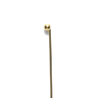 50FI61-G: Brass Head Pin Gold 50mm 50 Pieces