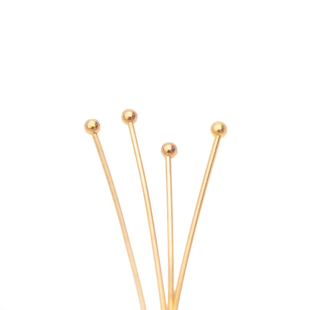 60FI61-G: Headpin 1.5MM Ball Gold PLT 60mm 22GA - 50PC