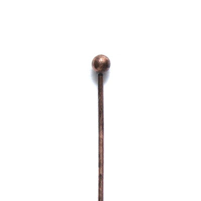 50FI61-AC: Brass Head Pin Ant Copper 50mm 50 Pieces