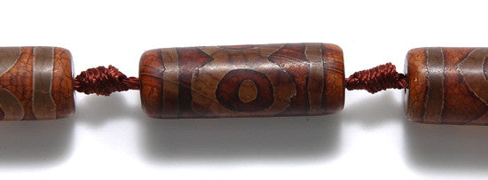 65ST5580: Dzi Agate Cylinder 13x30mm