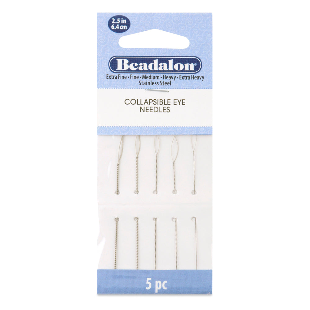 700K-120: Beadalon Collapsable Eye Needle 5PC Asst