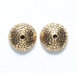 PW6336-AG: Bead Cap Acorn Ant Gold 10mm ID- - 1PC