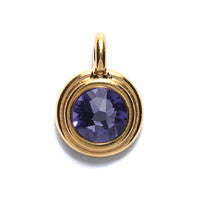 TC6750-12: TC Charm Ss34 Tanzanite Stepped Gold