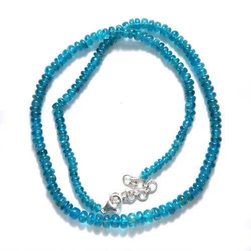 ST472-N22: Blue Apatite Sterling Silver Necklace 4-8mm 18 Inch