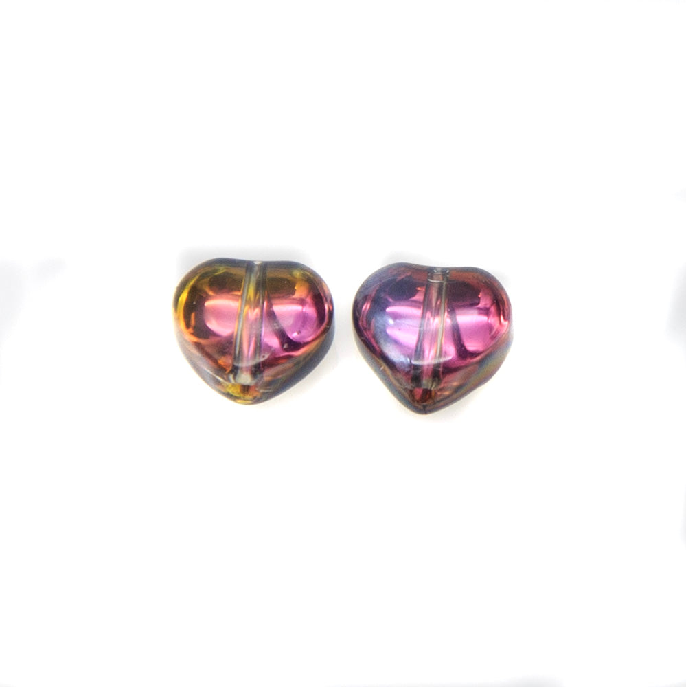 8HT503-P: Heart Bead Pink Metallic Flair 8mm - 20PPK