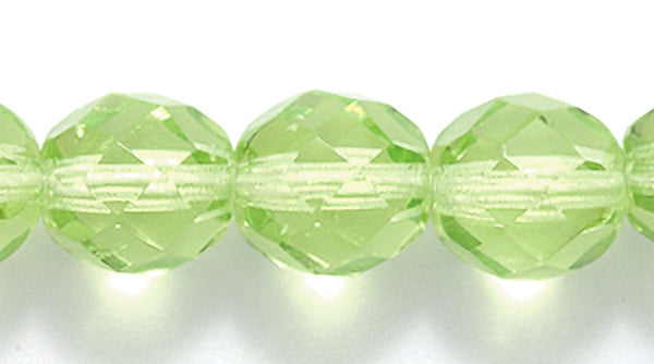 8FC281-1: CZ Faceted RD Pale Peridot 8mm-200PC