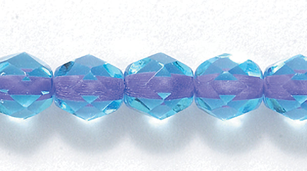 6FC3262-L: CZ FACET RD Color Lined Lilac In Aqua 6MM 500 Pieces