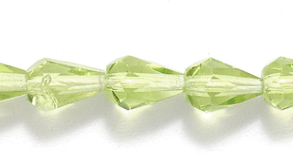 42FC281-2: CZ FC Drop TR Pale LT Peridot 5x7mm 300PC