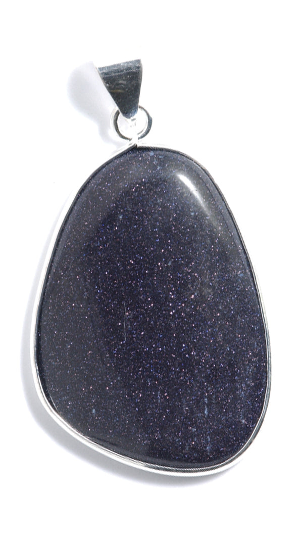 ST444-B: Blue Goldstone Pendant 30x40mm