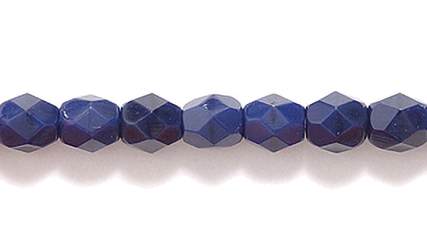 4FC179: CZ FACET RD Opaque Deep Navy Blue 4MM-500PC