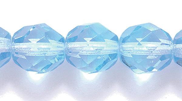 8FC5267: CZ FACET RD 2 Tone Sapphire/aqua 8mm-300PC