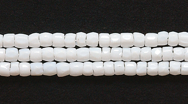 9SC112: CZ Seed Bead 3-cut Opaque White 9/0 10HK