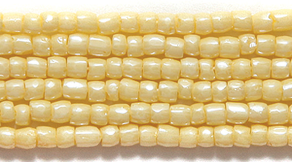 9SC6121: CZ Seed Bead 3-cut Solgel Creamy Butter 9/0 10HK