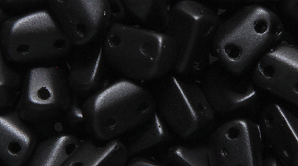 36TI109-M: Czech Dracula Bead 2-hole Black Matte 4x6mm - 400 Pieces