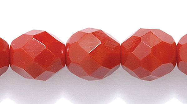 8FC148: CZ FACET RD Opaque Deep Red 8mm-200PC