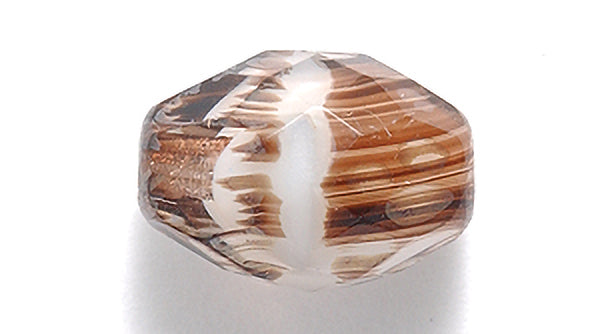 26FC5115: FC Oval Brown/White Stripe 15x12mm