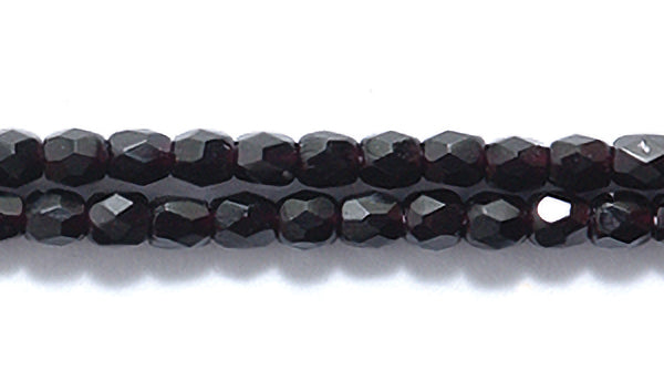 2FC109-HG: Czech Faceted Round Black w/Gold 2mm