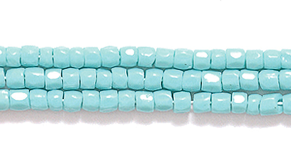 9SC185: CZ Seed Bead 3-cut Opaque Turquoise Green 9/0 10HK