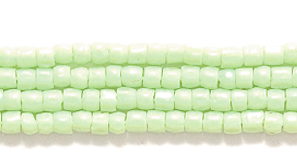 9SC181: CZ Seed Bead 3-cut Opaque LT Green 9/0 10HK