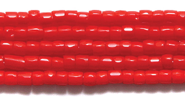 9SC142: CZ Seed Bead 3-cut Opaque LT Red 9/0 10HK