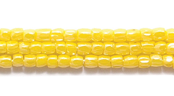 9SC326: CZ Seed Bead 3-cut Luster Opaque DK Yellow 9/0 10HK