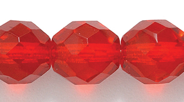 10FC244: CZ FACET RD TRANS Ruby 10mm-150PC