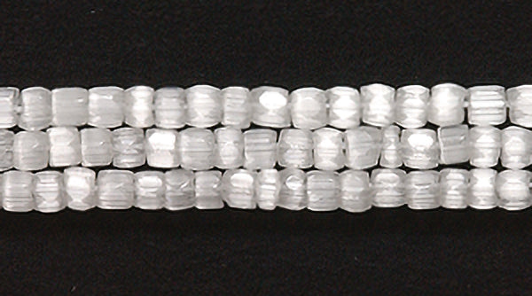 9SC912: CZ Seed Bead 3-cut Satin White 9/0 10HK