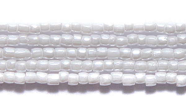 12SC312: CZ Seed Bead 3-cut Opaque White Luster 12/0 10HK