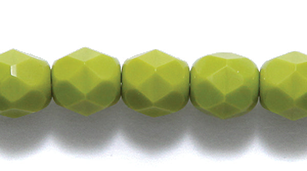 6FC183-OV: CZ FACET RD Opaque Olive Green 6mm-300PC