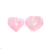 HT491-5: Heart Lampwork Bead Pink 15mm - 5PK