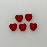 HT444-5: Heart Lampwork Bead Red 15mm - 5PPK