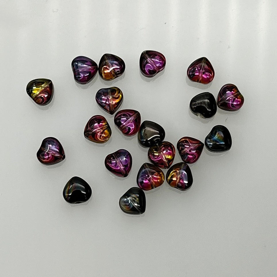 8HT503-P: Heart Bead Pink Metallic Flair 8mm - 20PPK