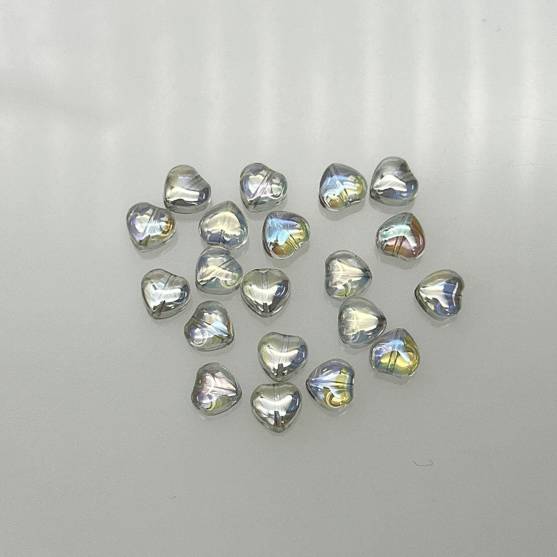 8HT512-P: Heart Bead Crystal AB 8mm - 20PPK