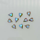 10HT597-D: FC Heart Bead Blue/Pink AB Diagonal Hole 10x12mm - 10PC