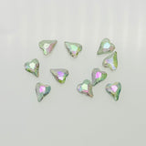 10HT586-D: FC Heart Bead Green/Pink AB Diagonal Hole 10x12mm - 10PC