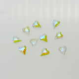 10HT512-D: FC Heart Bead Cry AB Diagonal Hole 10x12mm - 10PC