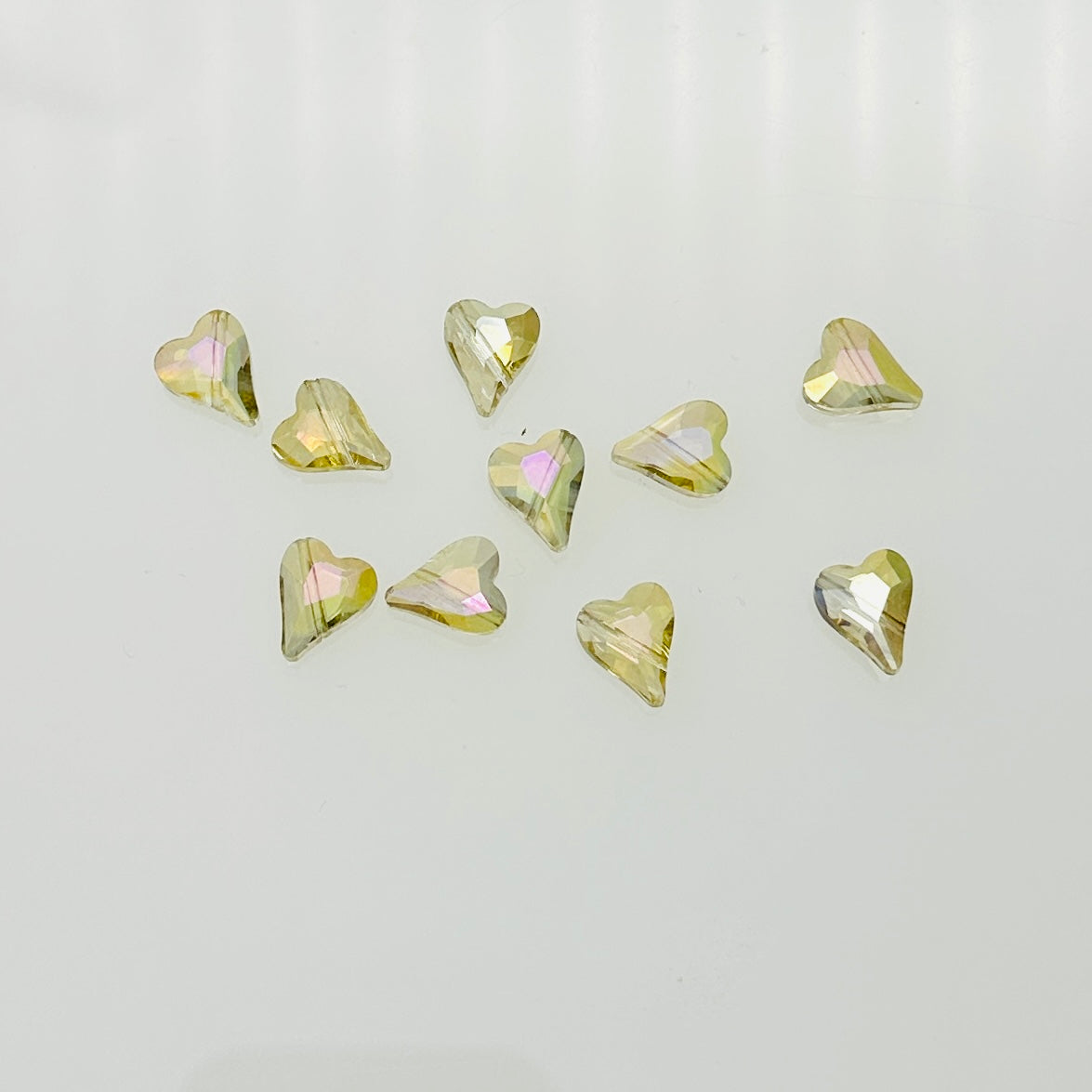 10HT523-D: FC Heart Bead Honey Flair Diagonal Hole 10x12mm - 10PC