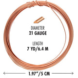 NTW21HR-CP: TARN RESIST MEDIUM TMPR 21G Half Round Natural Copper 7YD