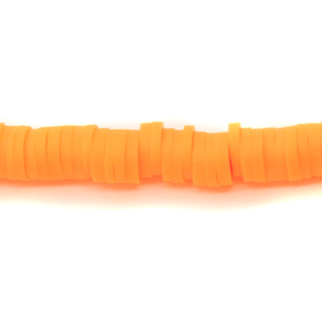 PC933-6: Polymer Clay Heishi Bright Orange 6mm