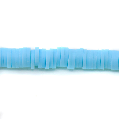 PC962-6: Polymer Clay Heishi Light Turquoise Blue 6mm