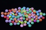 PL200-27: Acrylic Smiley Faces Multi Color Disc 4x7mm - 100PPK