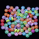 PL200-27: Acrylic Smiley Faces Multi Color Disc 4x7mm - 100PPK