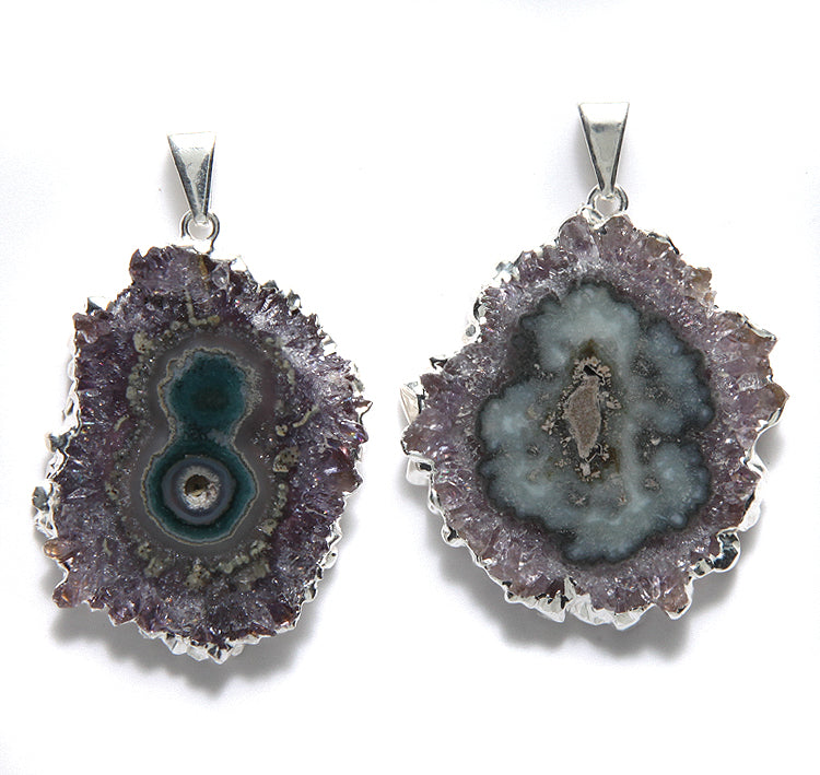 ST25-61: Brazil Amethyst Stalactite Silver 20-30mm 1 Piece