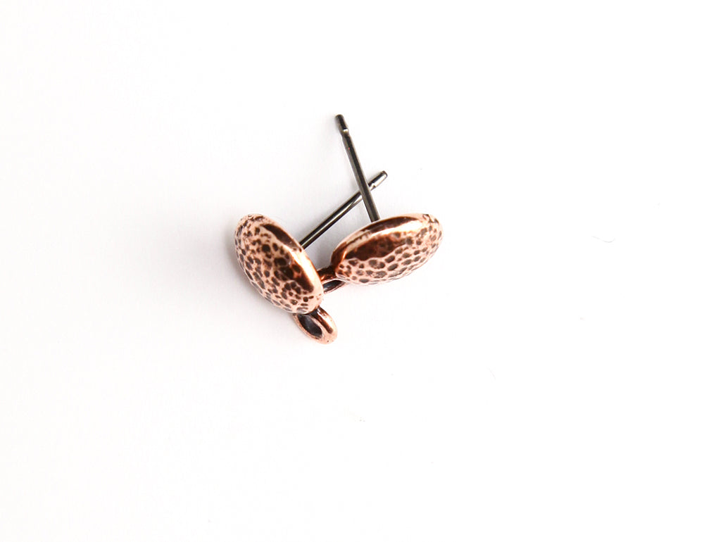 TC1084-AC: Hammertone Earring 9mm Ant CPPR