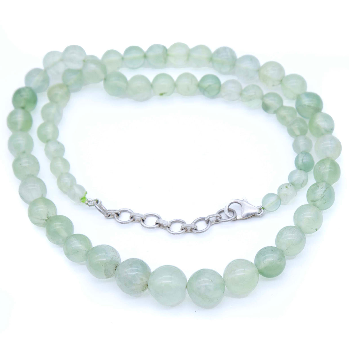 ST650-NECK11: Prehnite Necklace Graduated 5-11mm Rounds