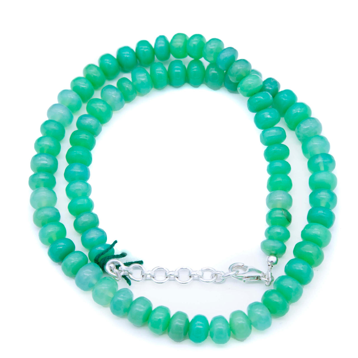 ST625-GCHNECK: Necklace Green Chalcedony 7-8mm Rondelle